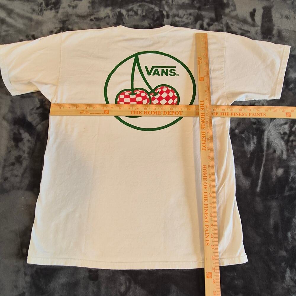 Vans Off The Wall Checkered Cherry Graphic Tee Shirt Large White - Picture 5 of 6
